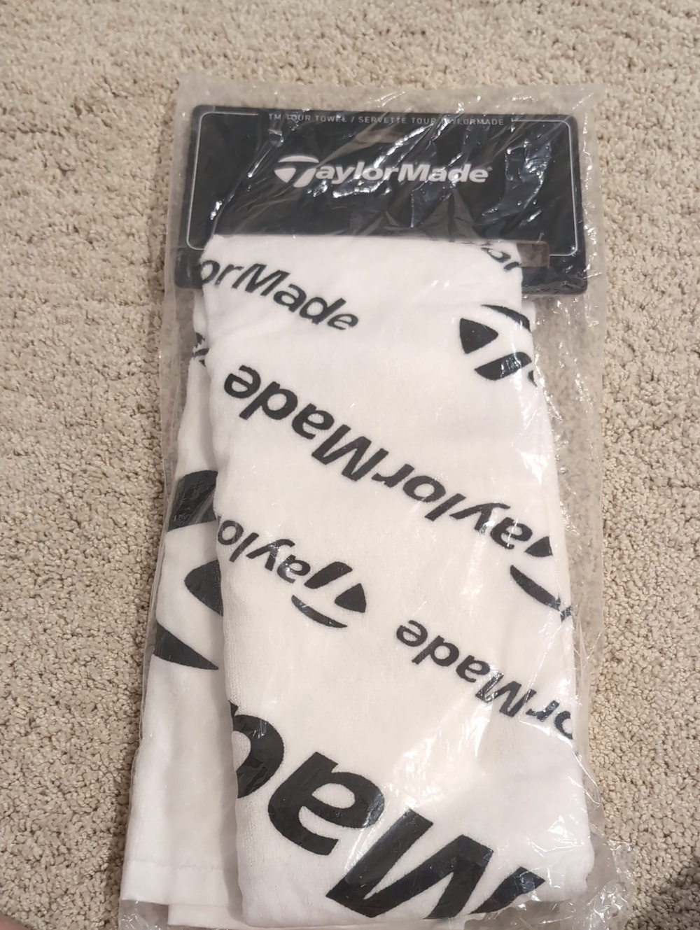 TaylorMade White Socks with Black Logo Pattern